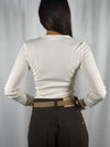 T-shirt a costine bianca