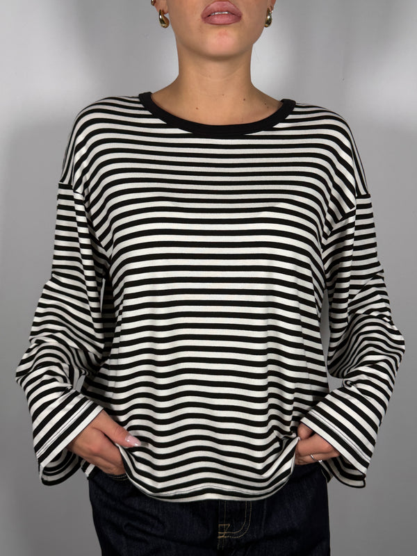 T-shirt scatoletta a righe- Vicolo UAC0140