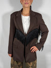Giacca Moro con frange Nero- Vicolo TAC1053