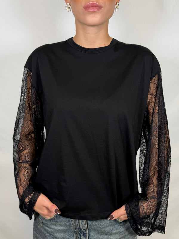 Maglia manica pizzo - Vicolo