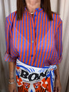 Camicia riga Royal/Arancio Art CVS-Q423