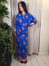 Gonna lunga pareo fantasia bluette e arancio Art. GMA-Q188