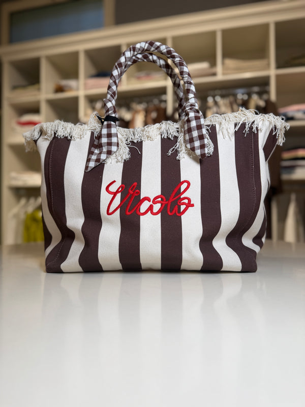 Borsa grande in canvas a righe ART. XAB0010