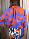 Camicia riga Royal/Arancio Art CVS-Q423