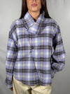 Camicia Check chiusura asimétrica Lilla/Moro - HaveOne
