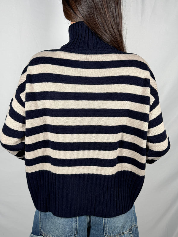 Maglione collo altoa righe - Tensione In WL721
