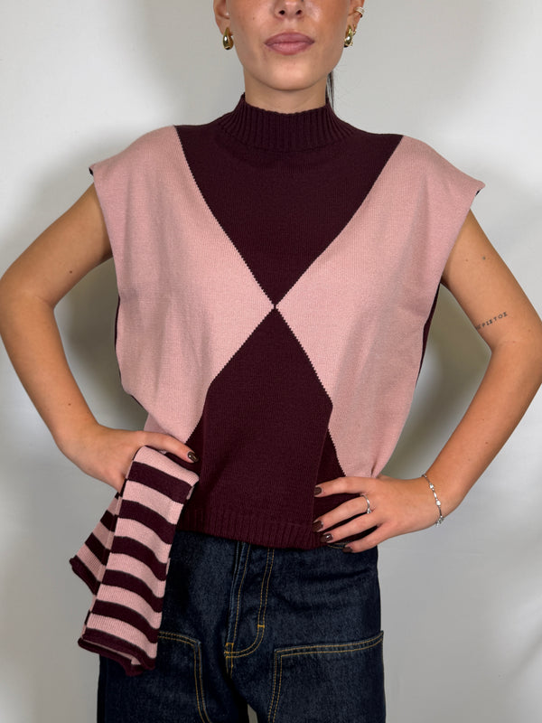 Maglia lupetto smanicato con manicotti- HaveOne