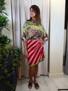 Gonna mini pareo rigata Rosso-FuxiaGVS-Q271