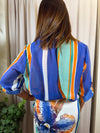 Camicia rigata Turchese/Royal Art CVS-Q504