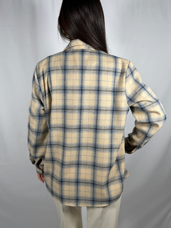 Camicia check beige e blu - TAC0950 Vicolo