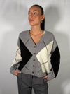 Cardigan con scollo a V rombi - vicolo