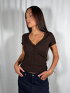 T-shirt scollo a V serafino Fondente - UAC0046 Vicolo