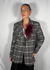 Giacca tartan grigio con spilla -Tensione In