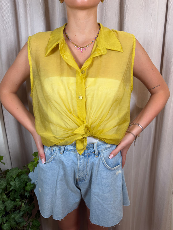 Camicia smanicata con nodo in vita Art CMA-Q509