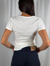 T-shirt scollo a V serafino Burro - UAC0046 Vicolo