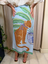 Gonna lunga pareo con fantasia tigre turchese ART. GVS-Q249