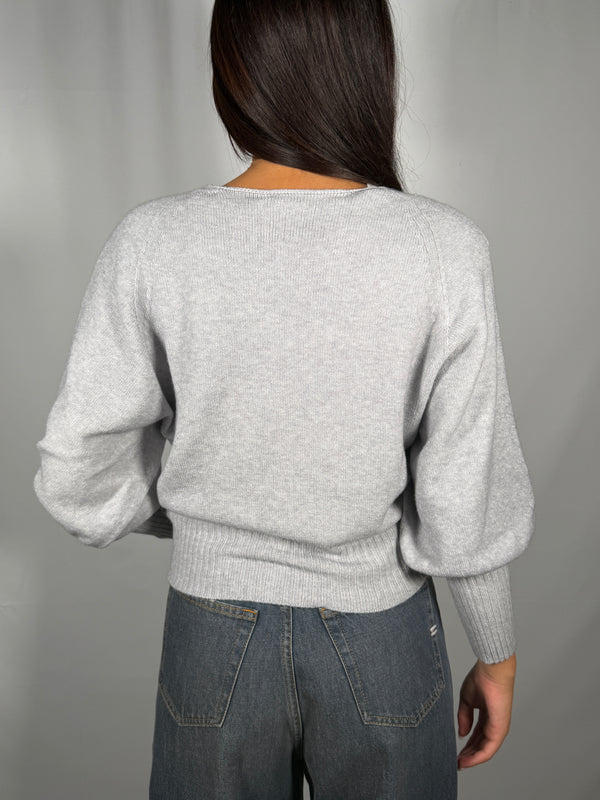 Cardigan Manica a palloncino Perla - MNG-R051