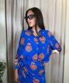 Camicia over fantasia bluette e arancio Art. CMA-Q431
