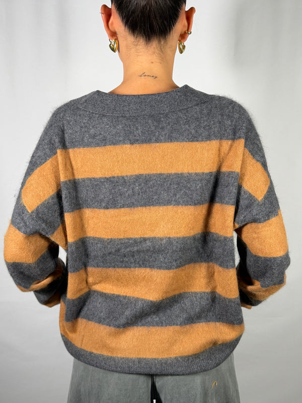 Maglione a righe con colletto - Vicolo