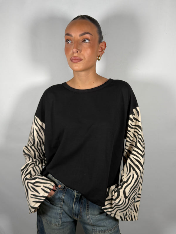 T-Shirt manica lunga zebrata - HaveOne