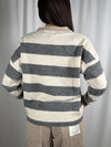 Pull paricollo a righe Grigio/Panna - MIT-R131 Vicolo