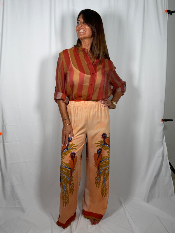 Pantalone palazzo fantasia Tabacco ART. PVS-Q719