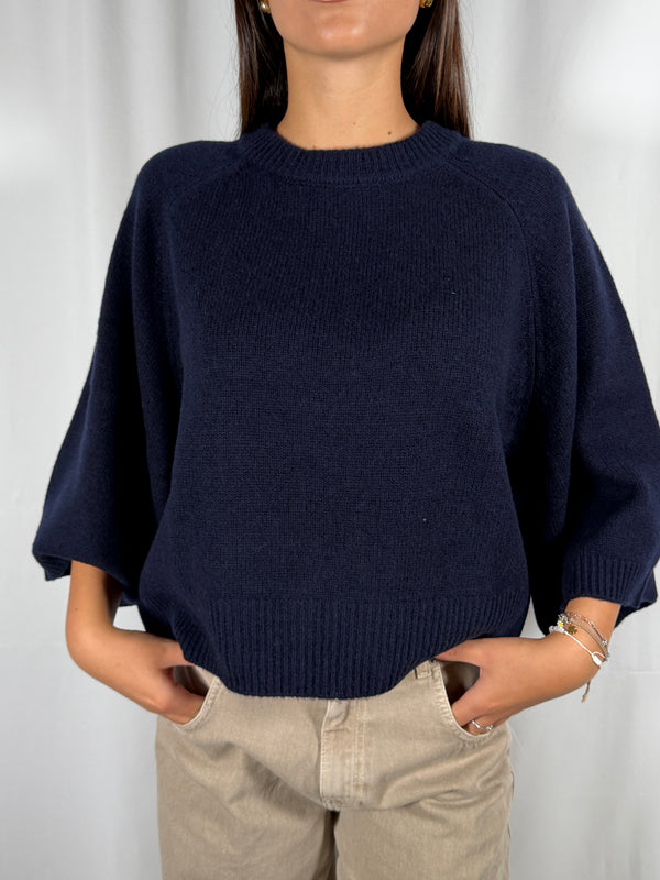 Maglia con manica a Kimono Blu - Tensione In