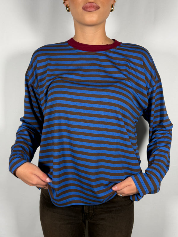 T-Shirt rigata profilo a contrasto - HaveOne