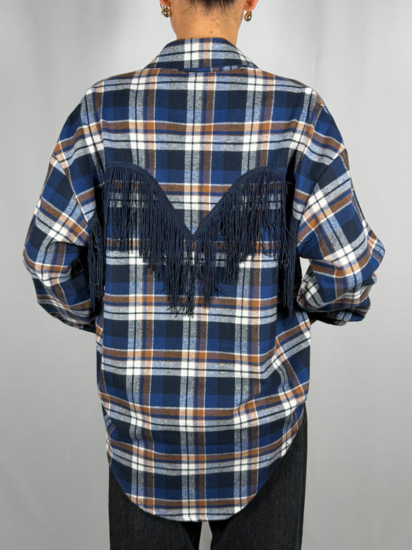Camicia Check con frange Blu - Tensione In