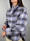 Camicia Check chiusura asimétrica Lilla/Moro - HaveOne