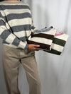 Pull paricollo a righe Grigio/Panna - MIT-R131 Vicolo