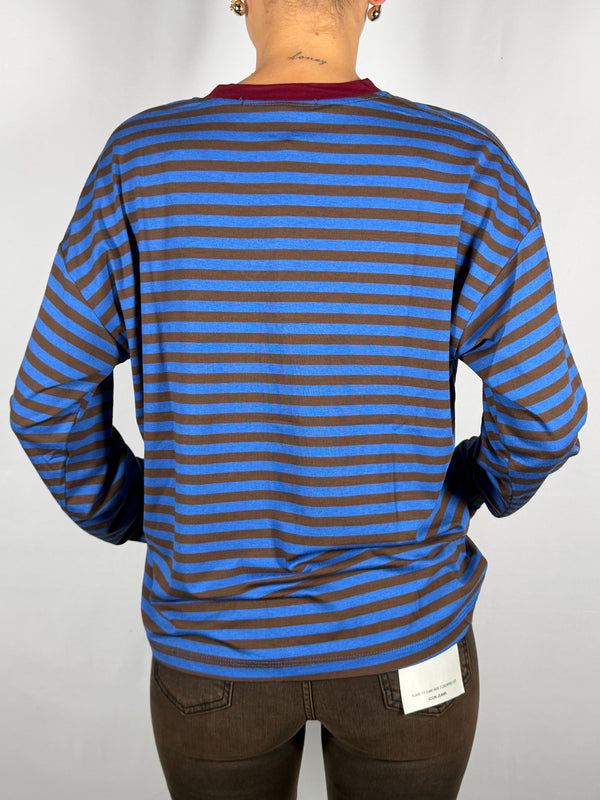 T-Shirt rigata profilo a contrasto - HaveOne