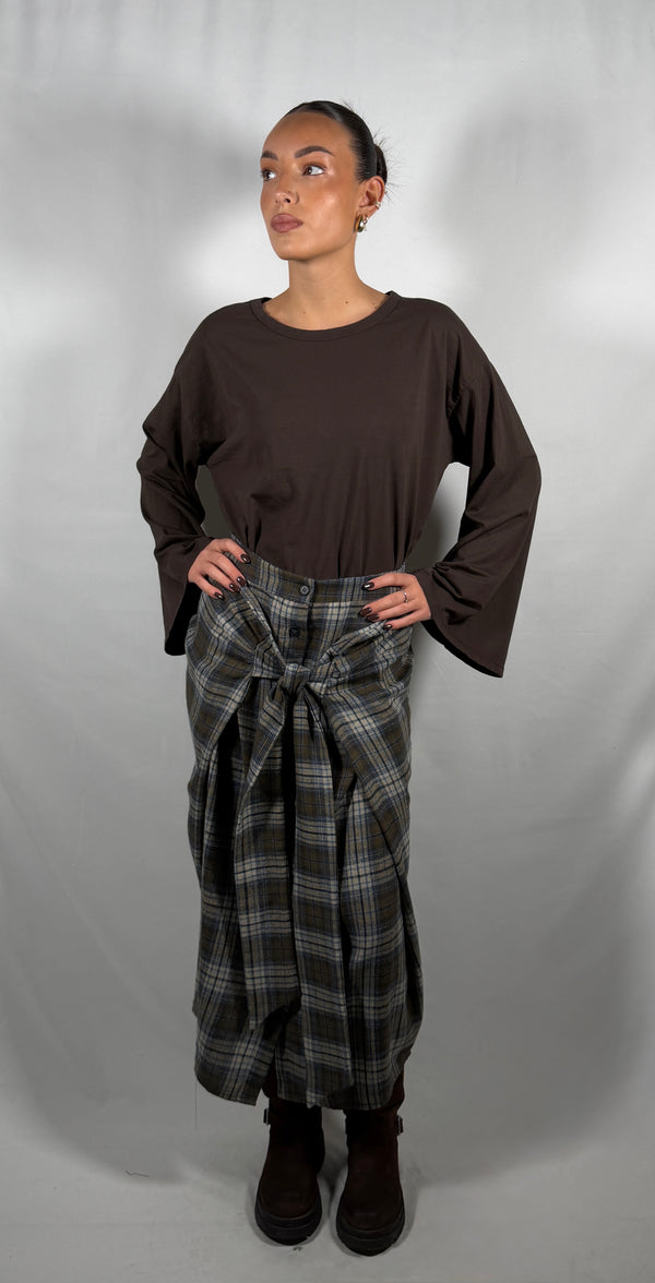 Longuette effetto camicia in check - HaveOne