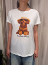 T-shirt con stampa cane