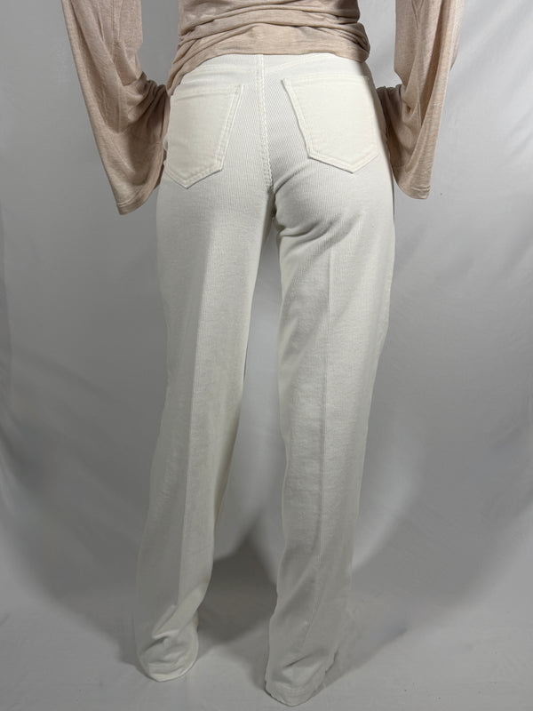 Pantalone palazzo in velluto a coste Burro- Vicolo DAC5305