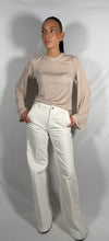 Pantalone palazzo in velluto a coste Burro- Vicolo DAC5305