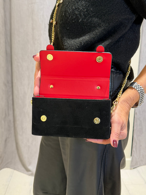 Borsa elegante nera con catena Dorata - Trendy