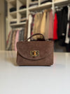 Borsa a mano effetto scamosciato Tabacco - Trendy
