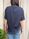 T-shirt asimmetrica con pizzo