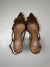 Slingback in camoscio marrone con frange