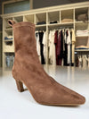 Tronchetto stretch in camoscio marrone