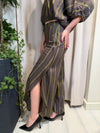 Pantalone moro gessato giallo con spacchi laterali TAB2360