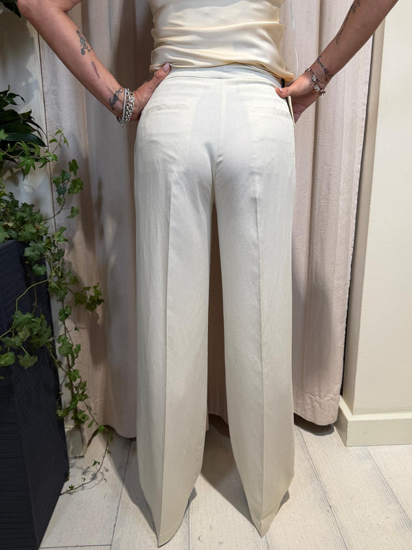 Pantalone gamba dritta misto lino TAB1624